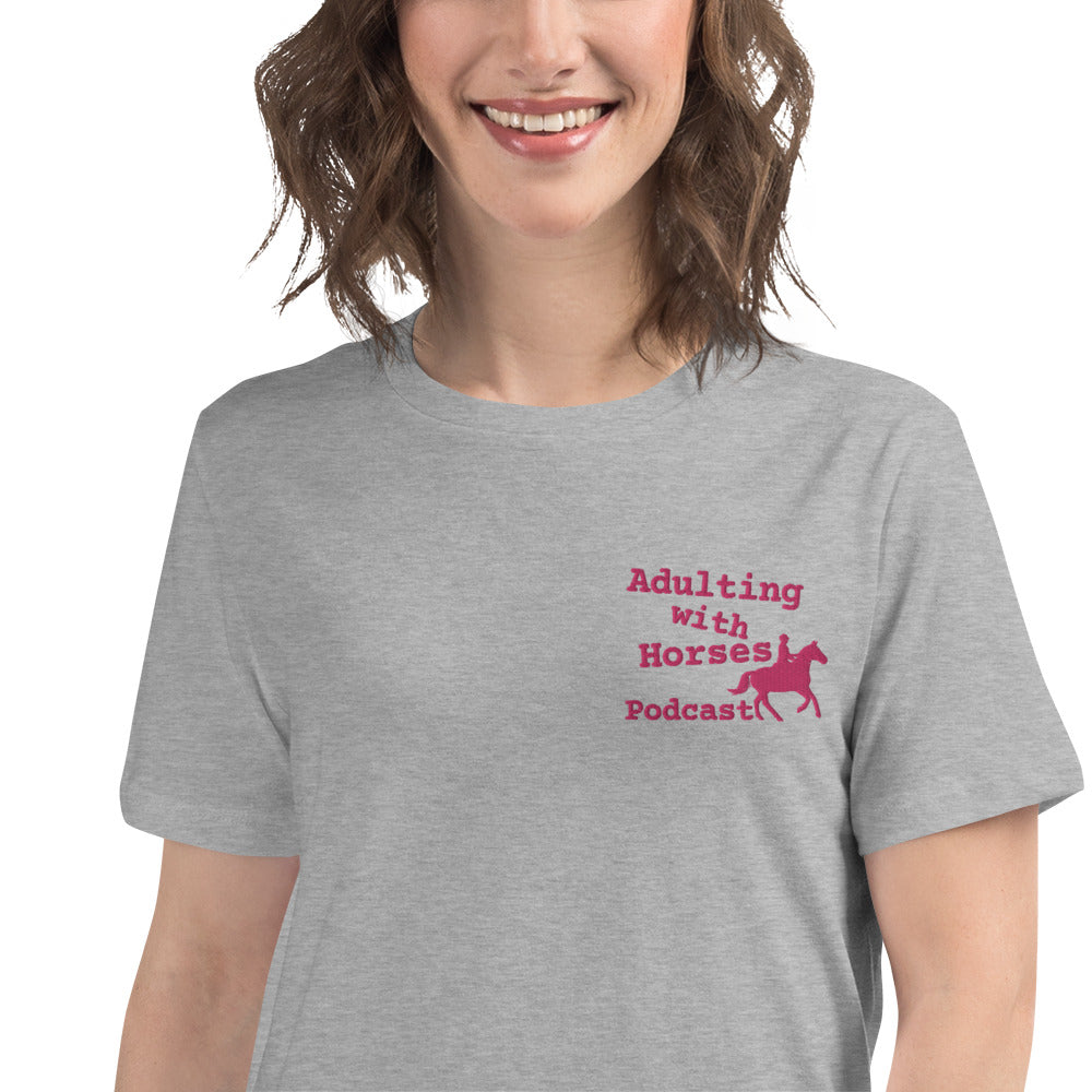 Adulting with Horses Logo Women's Relaxed T-Shirt