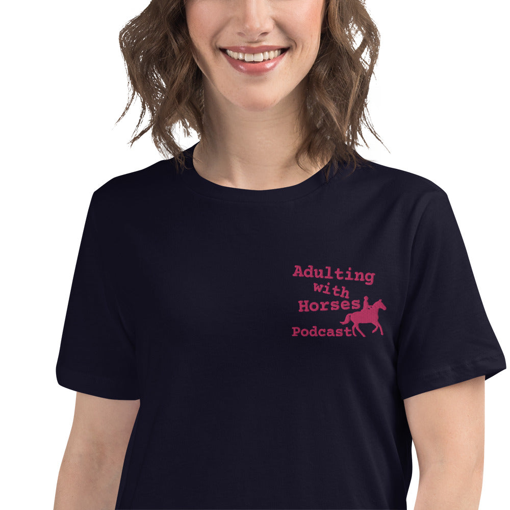 Adulting with Horses Logo Women's Relaxed T-Shirt